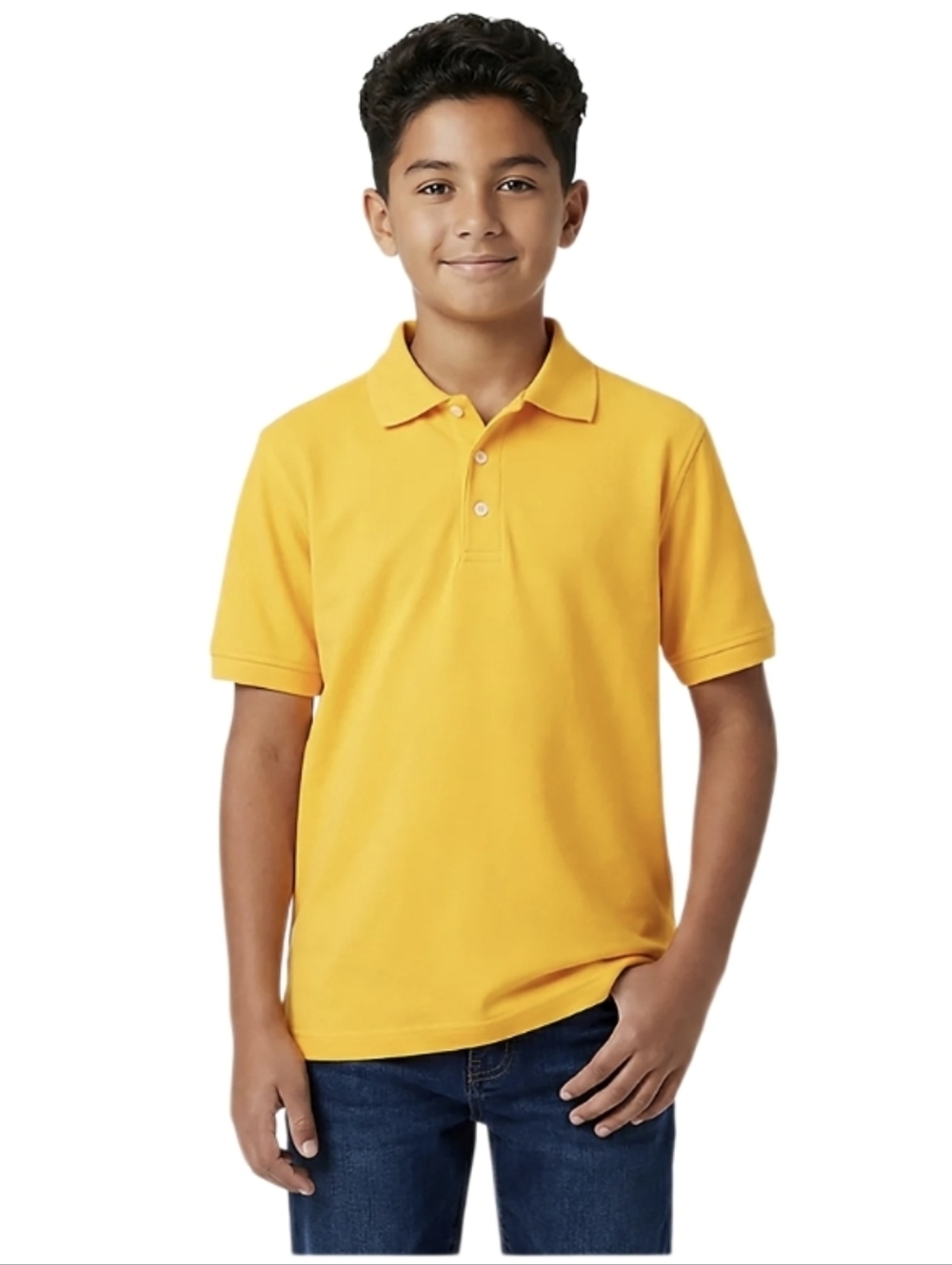#6044 wonder nation Yellow Polo Shirt for Kids - Short Sleeve